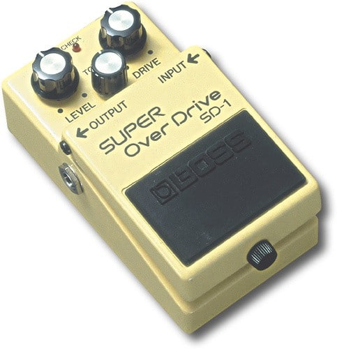 Front. BOSS - Overdrive Pedal - Yellow.