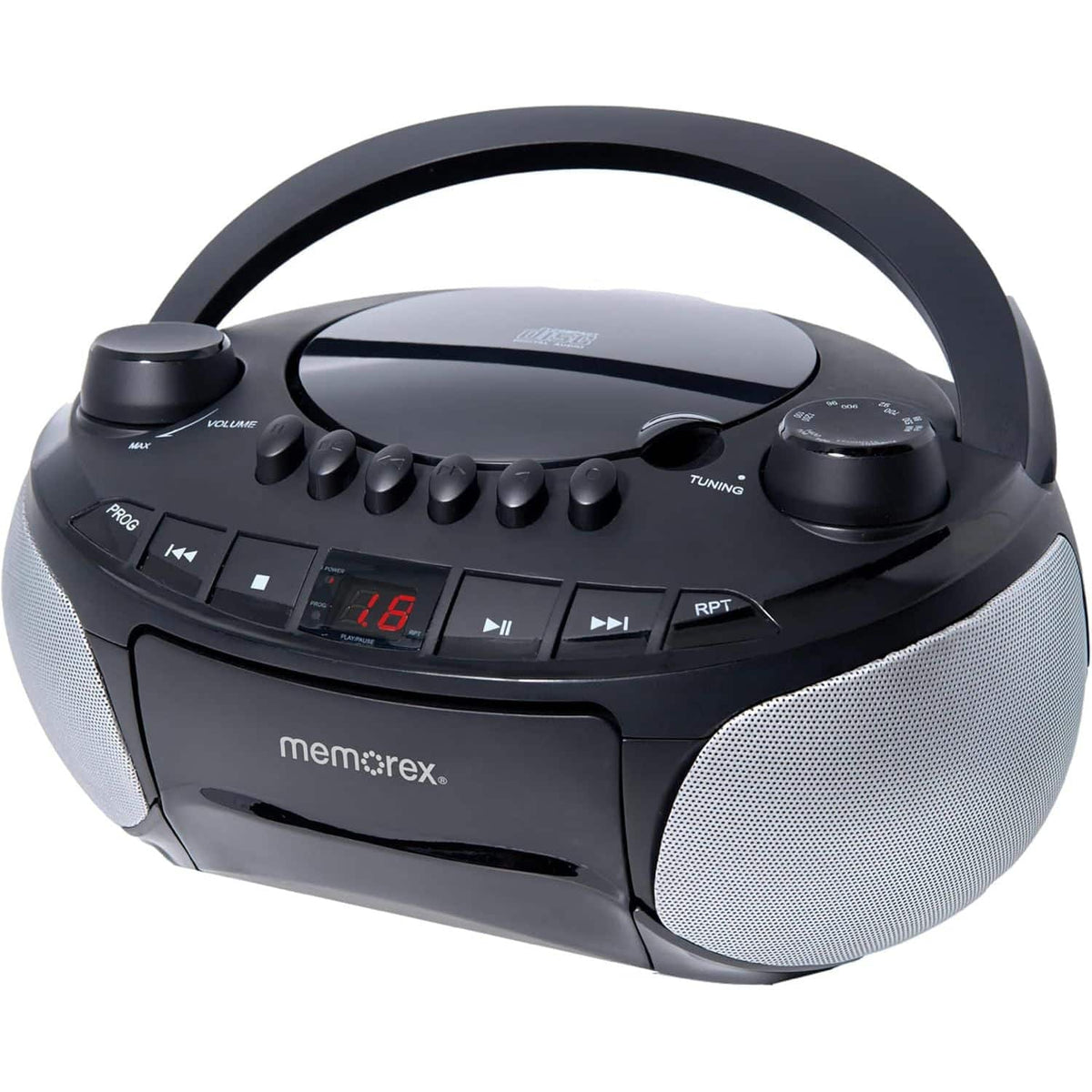Memorex - BCCD50 AM/FM Top Loading CD & Cassette Player