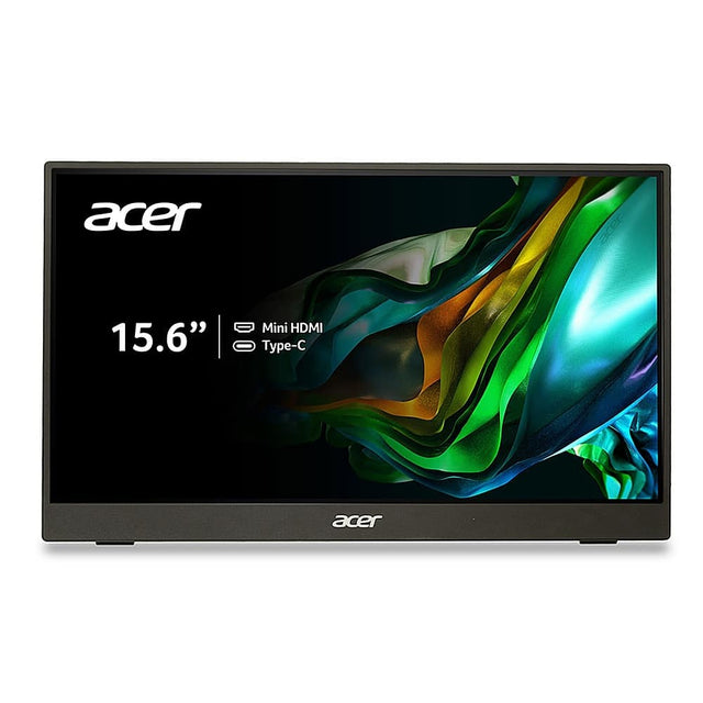 Front. Acer - PM161Q Bbmiuux 15.6" IPS FHD AMD FreeSync Portable Monitor (2 x USB 3.1 Type-C Ports, 1 x Mini HDMI) - Black.