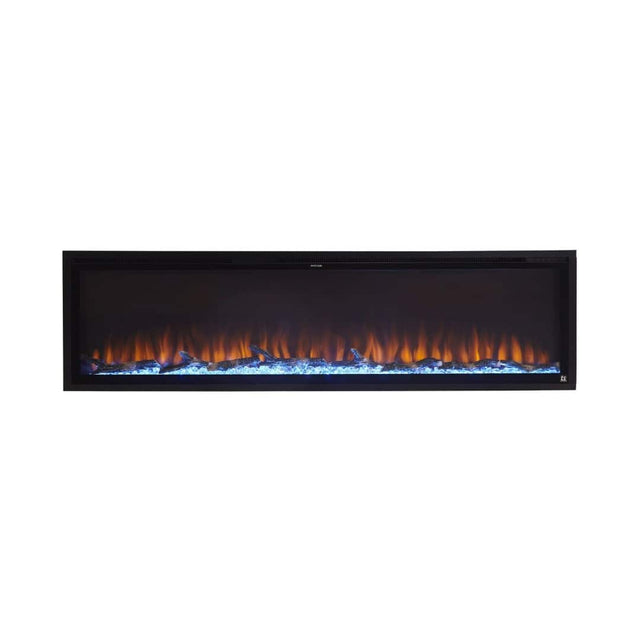 Front. Touchstone Home Products - 72 in. Wall Mounted Recessed Sideline Elite Smart Electric Fireplace 1500W - Black.