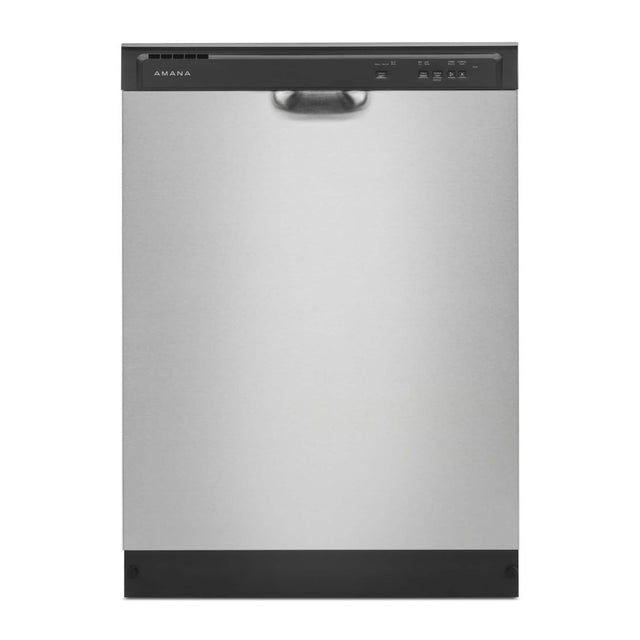 Angle. Amana - 24 inch Front Control Built-In Dishwasher with Triple Filter Wash and 59 dBA - Stainless Steel.