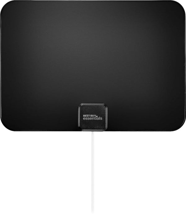 Best Buy essentials™ - Thin Indoor HDTV Antenna - 35 Mile Range - Black/White