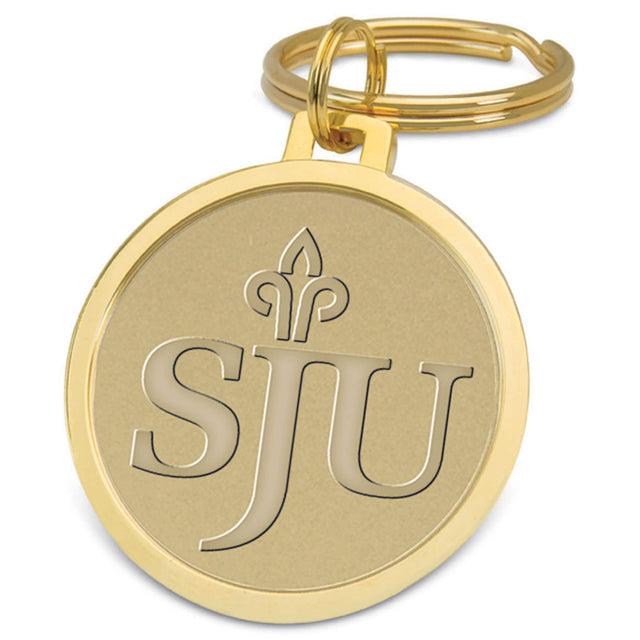 Front. Jardine - Gold Saint Joseph's Hawks Team Logo Split-Wire Key Ring - Gold.