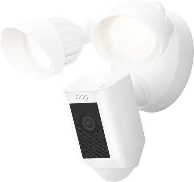 Front. Ring - Floodlight Cam Plus Outdoor Wired 1080p Surveillance Camera - White.