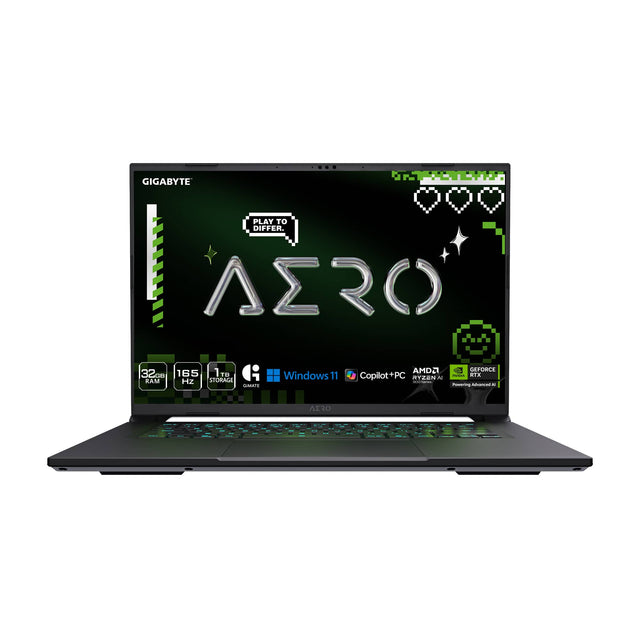GIGABYTE PLAY TO DIFFER. A2RO 32G 165 1TB RAM Hz STORAGE GAMATS Windows 11 AMD GEFORCE Copilot+PC PC - ETK AYAEN A I | Powering Advanced AI - A120