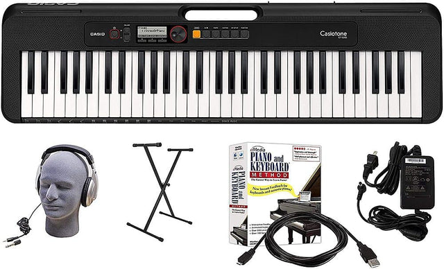 Front. Casio - CT-S200BK 61-Key Premium Keyboard Package - Black.