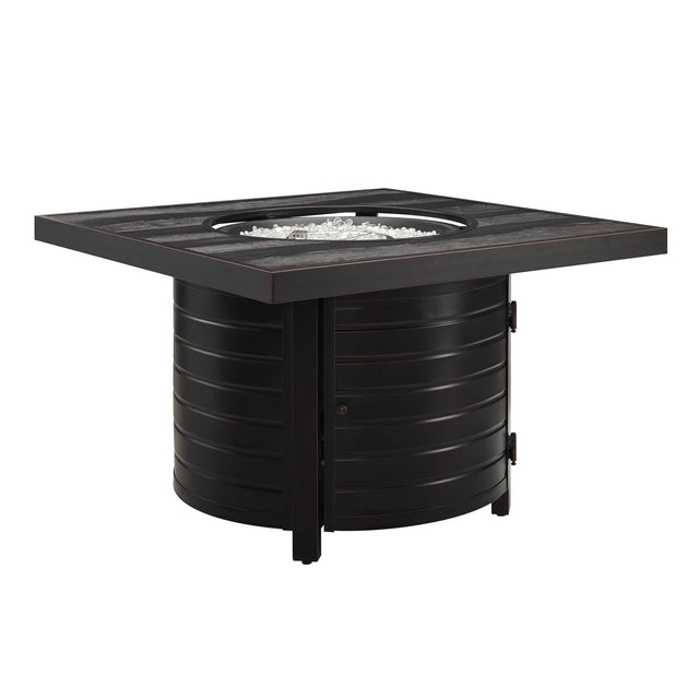 Front. Fire Sense - ﻿Yorke Square Aluminum LPG/NG Fire Pit - Antique Bronze.