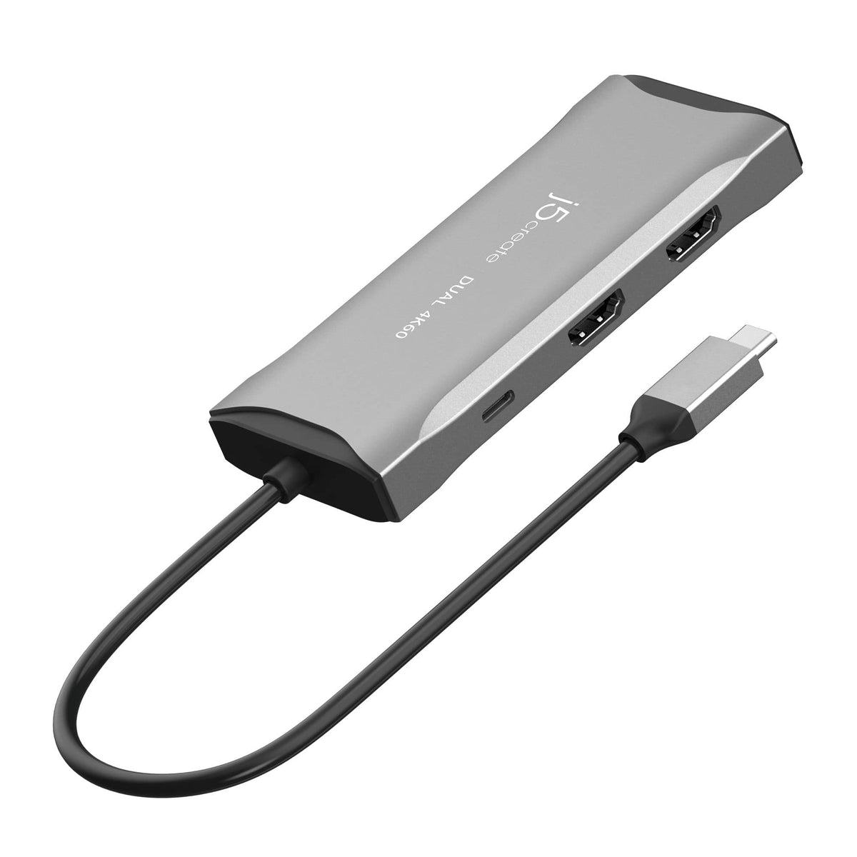 j5create - USB-C® Dual HDMI™ 4K60 Mini Dock for Windows, macOS, Chrome OS - Space Gray