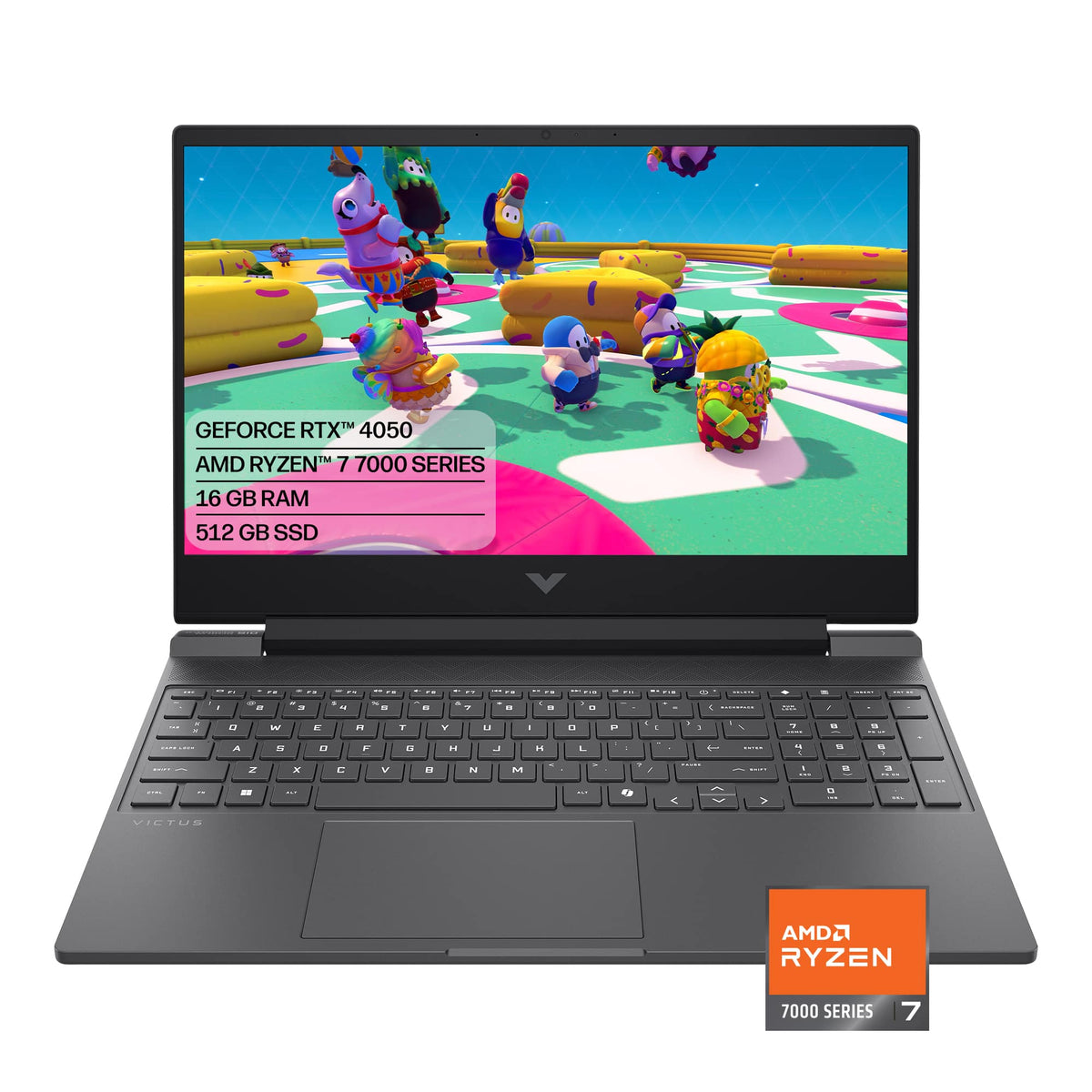 HP - Victus 15.6" 144Hz Full HD Gaming Laptop - AMD Ryzen 7 7445HS (2023) - 16GB Memory - NVIDIA GeForce RTX 4050 - 512GB SSD - Mica Silver