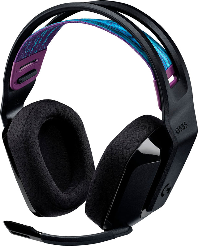 Front. Logitech - G535 LIGHTSPEED Wireless Over-the-Ear Gaming Headset for Windows, PS5, PS4 - Black.