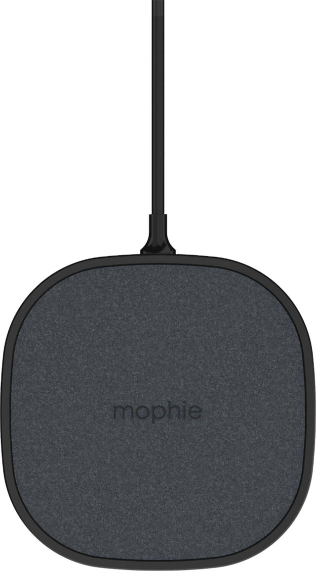 Front. mophie - 15W Wireless Charging Pad - Black.