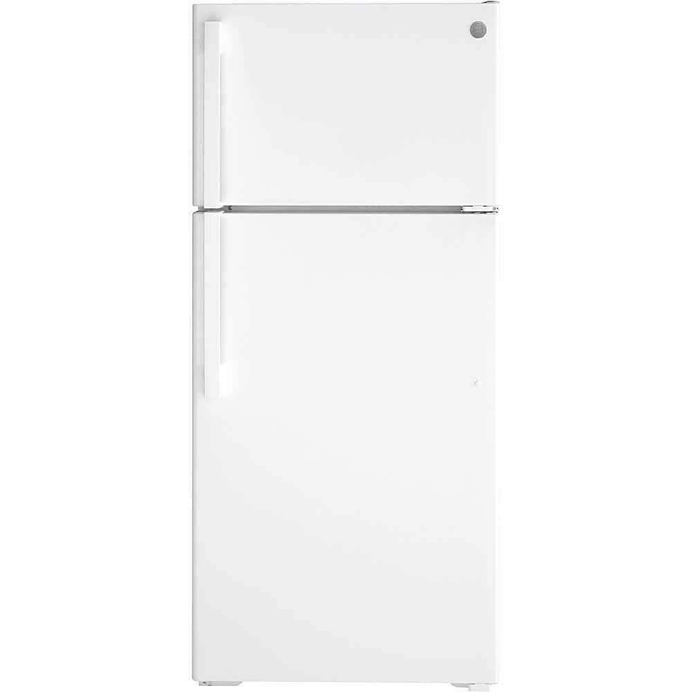 GE - 28 in. Wide 16.6 Cu. Ft. Top-Freezer Refrigerator with LED Interior Lighting - White